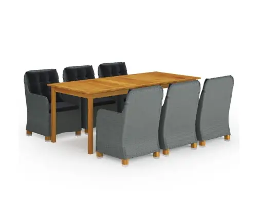 9-Osaline Aiamööbli Söögikomplekt, Helehall