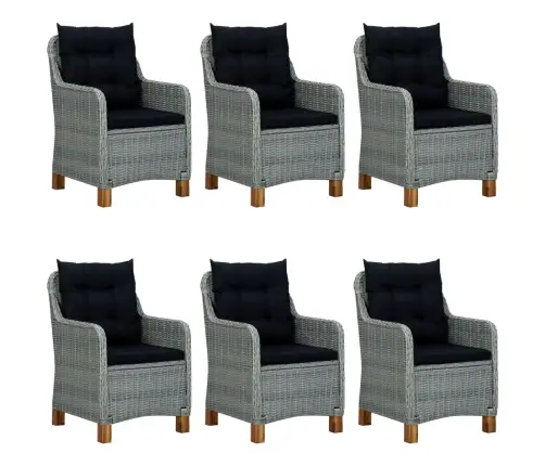 9-Osaline Aiamööbli Söögikomplekt, Helehall