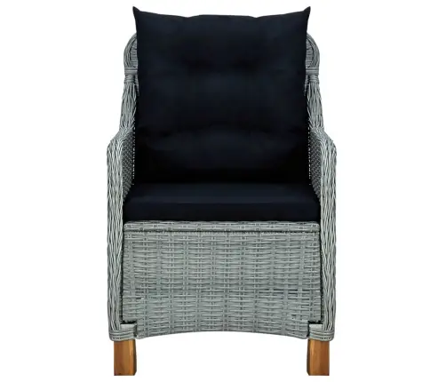 9-Osaline Aiamööbli Söögikomplekt, Helehall