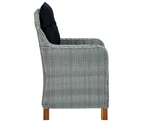 9-Osaline Aiamööbli Söögikomplekt, Helehall