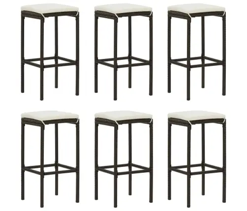 Sodo Baro Baldų Komplektas Su Pagalvėlėmis, 7 Dalių, Rudas