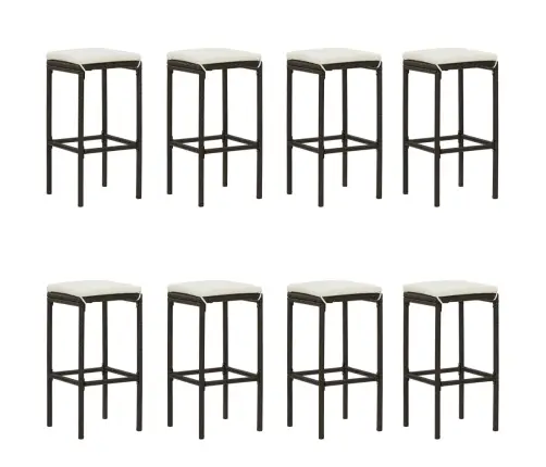 Sodo Baro Baldų Komplektas Su Pagalvėlėmis, 9 Dalių, Rudas