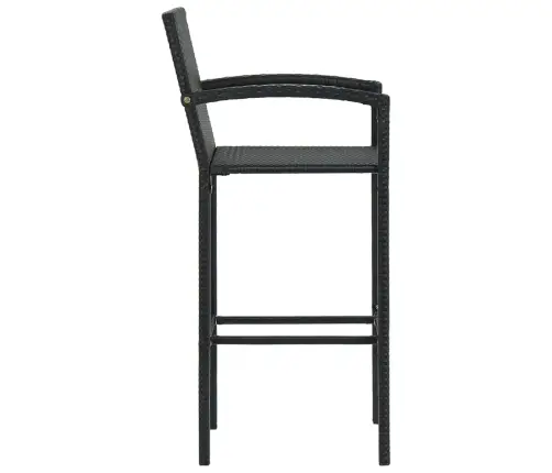 9-Daļīgs Dārza Bāra Mēbeļu Komplekts, Melns Vidaxl