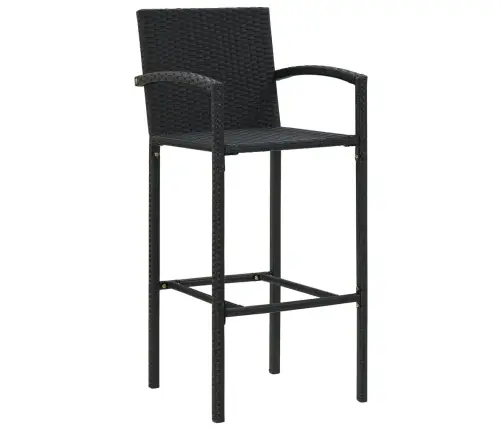 9-Daļīgs Dārza Bāra Mēbeļu Komplekts, Melns Vidaxl