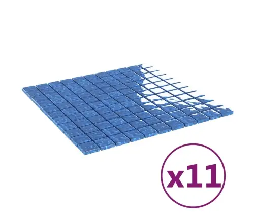 Mozaīkas Flīzes, 11 Gab., Zilas, 30X30 Cm, Stikls Vidaxl