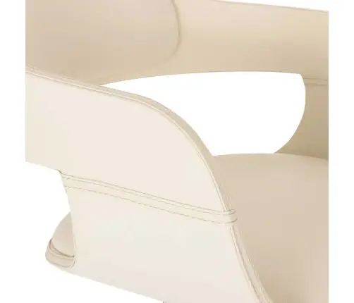 Virtuves Krēsls, Izliekts Koks, Balta Mākslīgā Āda Vidaxl