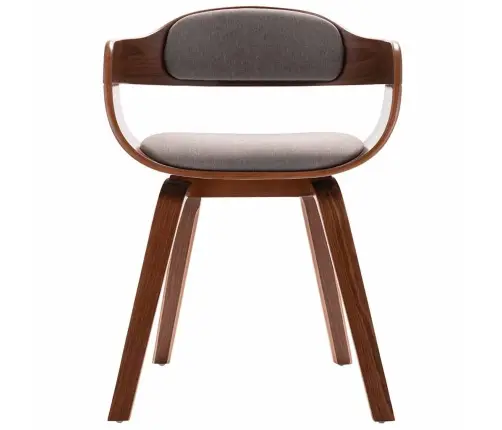 Virtuves Krēsls, Izliekts Koks, Pelēkbrūns Audums Vidaxl