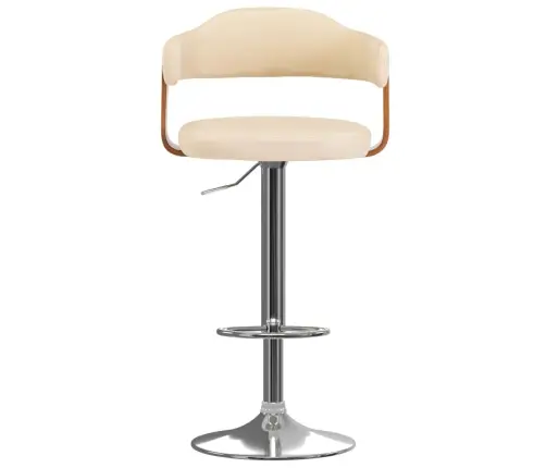Bāra Krēsli, 2 Gab., Izliekts Koks, Krēmkrāsas Mākslīgā Āda Vidaxl