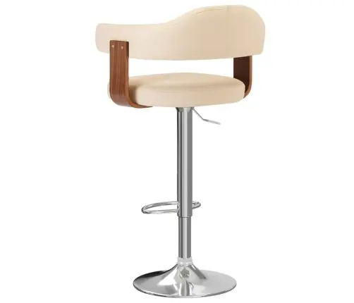 Bāra Krēsli, 2 Gab., Izliekts Koks, Krēmkrāsas Mākslīgā Āda Vidaxl