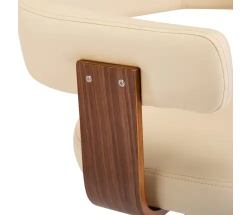 Bāra Krēsli, 2 Gab., Izliekts Koks, Krēmkrāsas Mākslīgā Āda Vidaxl