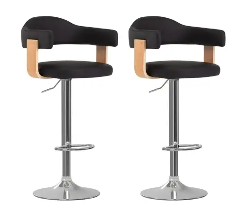 Baaripukid 2 Tk, Must, Painutatud Puit Ja Kunstnahk