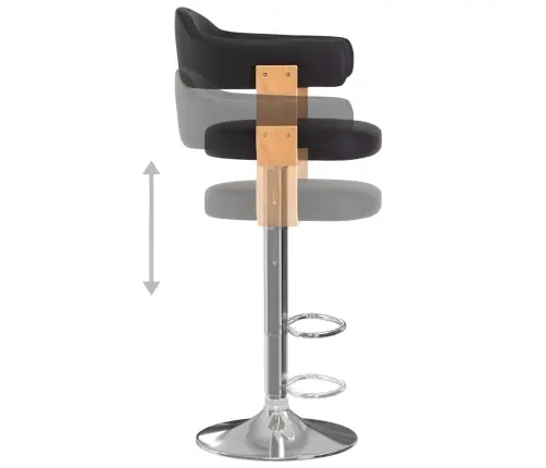 Baaripukid 2 Tk, Must, Painutatud Puit Ja Kunstnahk