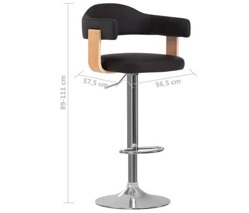 Baaripukid 2 Tk, Must, Painutatud Puit Ja Kunstnahk