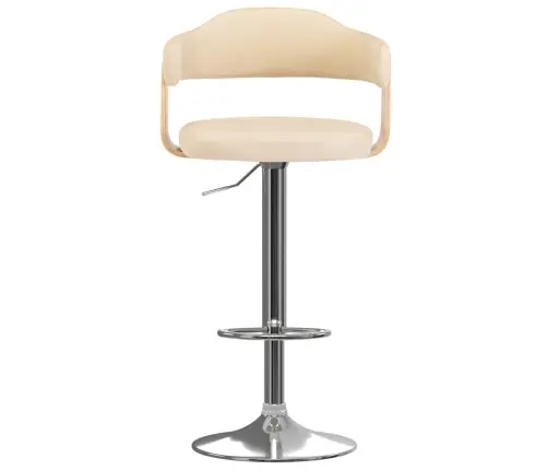Bāra Krēsli, 2 Gab., Izliekts Koks, Krēmkrāsas Mākslīgā Āda Vidaxl