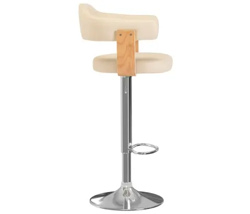 Bāra Krēsli, 2 Gab., Izliekts Koks, Krēmkrāsas Mākslīgā Āda Vidaxl