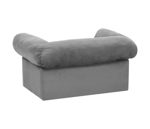 Suņu Dīvāns Ar Atvilktni, Pelēks, 75X50X38 Cm, Plīšs Vidaxl