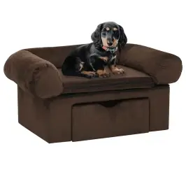 Lova Šunims Su Stalčiumi, Rudos Spalvos, 75X50X38cm Pliušas