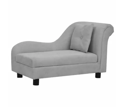 Suņu Dīvāns Ar Spilvenu, Pelēks, 83X44X44 Cm, Plīšs Vidaxl