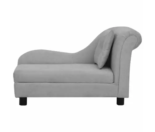 Suņu Dīvāns Ar Spilvenu, Pelēks, 83X44X44 Cm, Plīšs Vidaxl