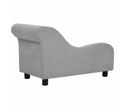 Suņu Dīvāns Ar Spilvenu, Pelēks, 83X44X44 Cm, Plīšs Vidaxl