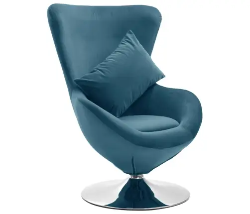 Pöörlev Munakujuline Tool Padjaga, Sinine, Samet