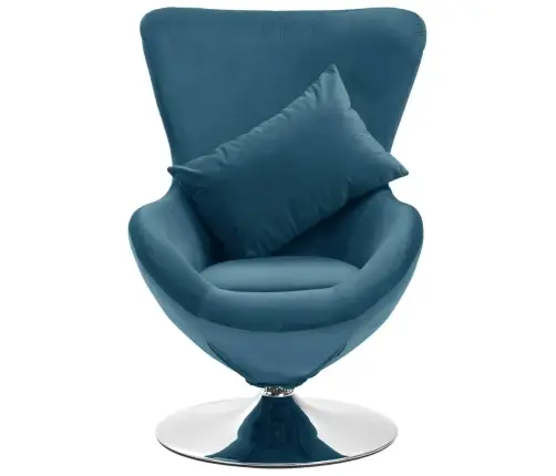 Pöörlev Munakujuline Tool Padjaga, Sinine, Samet