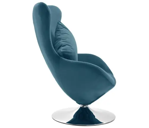 Pöörlev Munakujuline Tool Padjaga, Sinine, Samet