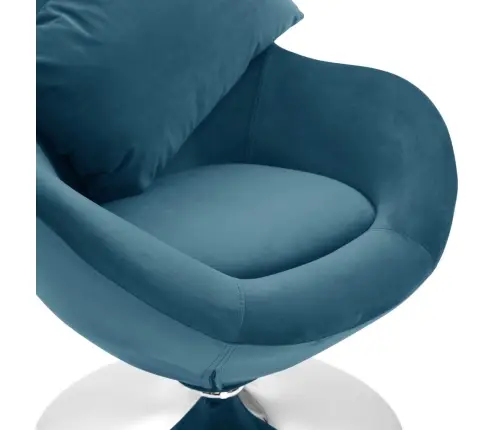 Pöörlev Munakujuline Tool Padjaga, Sinine, Samet