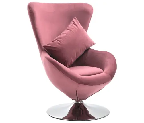 Grozāms Atpūtas Krēsls Ar Spilvenu, Rozā Samts Vidaxl