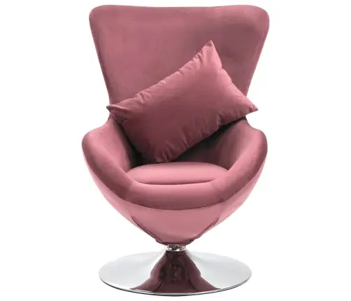 Grozāms Atpūtas Krēsls Ar Spilvenu, Rozā Samts Vidaxl