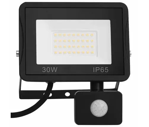 Led Prožektorius Su Jutikliu, Šiltos Baltos Spalvos, 30W