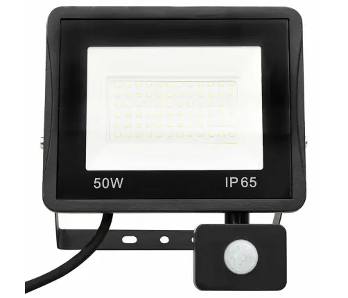 Led Prožektorius Su Jutikliu, Šiltos Baltos Spalvos, 50W