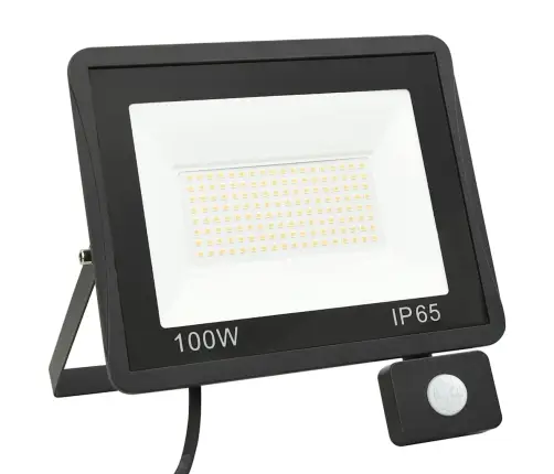 Led Prožektorius Su Jutikliu, Šaltos Baltos Spalvos, 100W