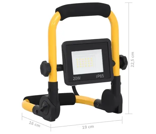 Led Prožektors Ar Rokturi, 20 W, Silti Balta Gaisma Vidaxl