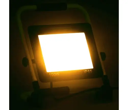 Led Prožektors Ar Rokturi, 100 W, Silti Balta Gaisma Vidaxl