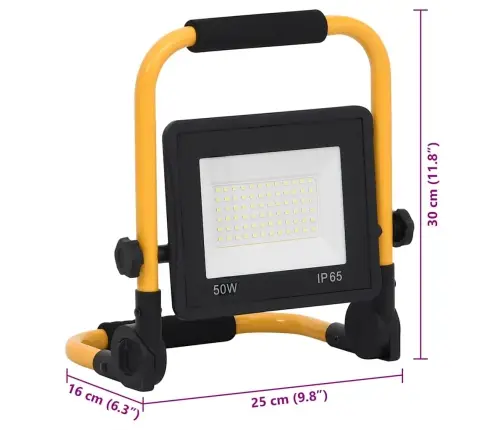 Led Prožektors Ar Rokturi, 50 W, Vēsi Balta Gaisma Vidaxl