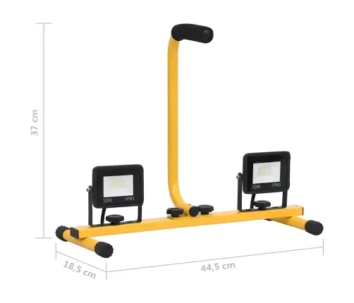 Led Prožektors Ar Rokturi 2X10 W, Silti Balta Gaisma Vidaxl