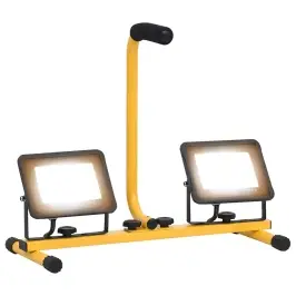 Led Prožektors Ar Rokturi, 2X30 W, Silti Balta Gaisma Vidaxl