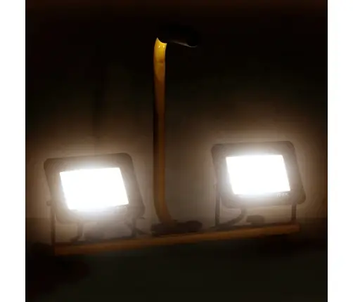 Led Prožektors Ar Rokturi, 2X30 W, Silti Balta Gaisma Vidaxl