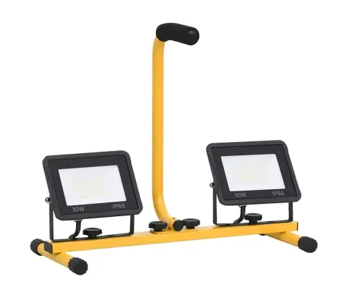 Led Prožektors Ar Rokturi, 2X30 W, Silti Balta Gaisma Vidaxl