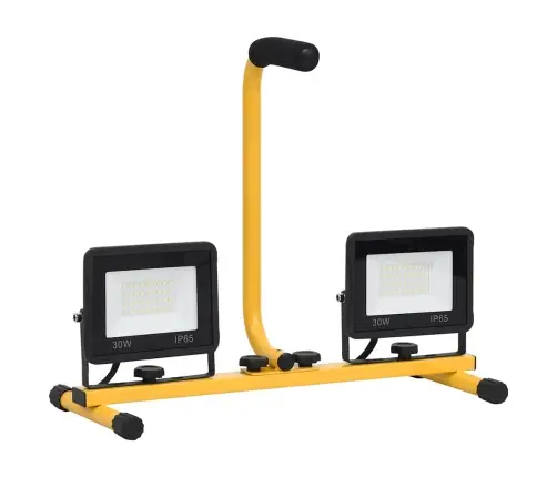 Led Prožektors Ar Rokturi, 2X30 W, Silti Balta Gaisma Vidaxl