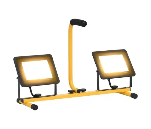 Led Prožektors Ar Rokturi, 2X50 W, Silti Balta Gaisma Vidaxl