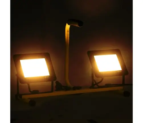 Led Prožektors Ar Rokturi, 2X50 W, Silti Balta Gaisma Vidaxl