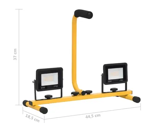 Led Prožektors Ar Rokturi, 2X20 W, Vēsi Balta Gaisma Vidaxl