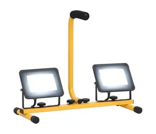 Led Prožektors Ar Rokturi, 2X30 W, Vēsi Balta Gaisma Vidaxl