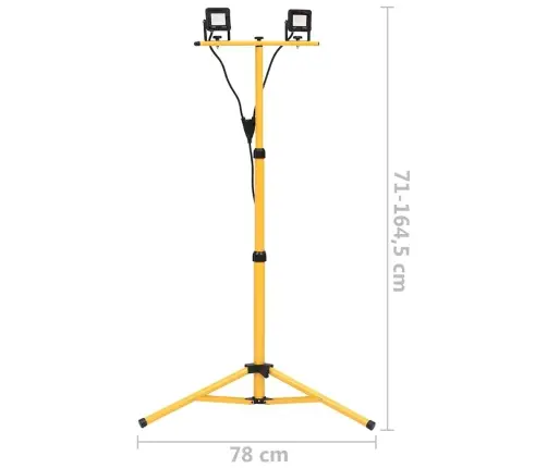 Led Prožektors Ar Statīvu, 2X10 W, Silti Balta Gaisma Vidaxl