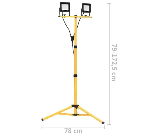 Statiiviga Led Prožektor, 2 X 50 W, Soe Valge