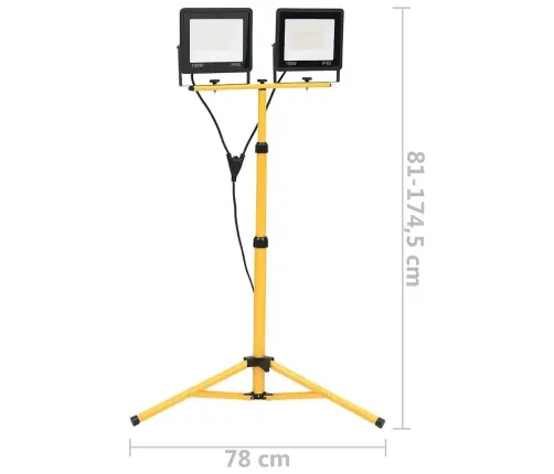 Led Prožektorius Su Trikoju, Šiltos Baltos Spalvos, 2X100W