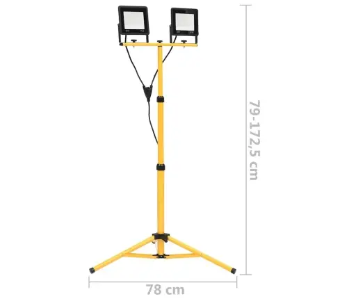 Statiiviga Led Prožektor, 2 X 50 W, Külm Valge