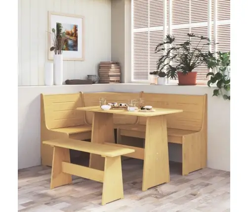 Stūra Sols Reine, 151 Cm, Priedes Masīvkoks, Medus Brūns Vidaxl